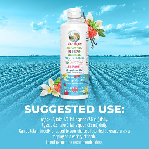 MaryRuth Organics Multivitamin for Kids - Sugar Free Liquid Vitamins, Immune Support, 15.22 Fl Oz