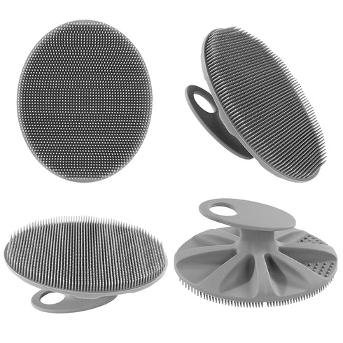 INNERNEED Soft Silicone Body Cleansing Brush, Gentle Exfoliating Shower Scrubber for All Skin Types, Gray
