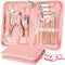 Manicure Set Pedicure Kit, 32 in 1 Professional Nail Clippers Set for Women with Travel Case (Rose Pink)