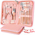 Manicure Set Pedicure Kit, 32 in 1 Professional Nail Clippers Set for Women with Travel Case (Rose Pink)