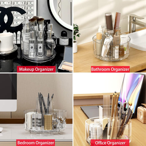 Taiuloo 360 Rotating Makeup Organizer - Lazy Susan Turntable Cosmetics Storage Tray for Vanity, Brushes, Lipsticks,