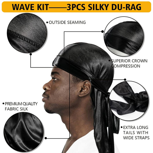 Wave Pomade for Men, Strong Hold Hair Cream for 360 Wave Training, Moisture, Control, and Silky Shine