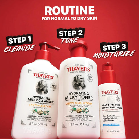 THAYERS Soak It Up 80HR Liquid Moisturizer, Face Moisturizer with Hyaluronic Acid and Snow Mushroom, 2.5 Oz