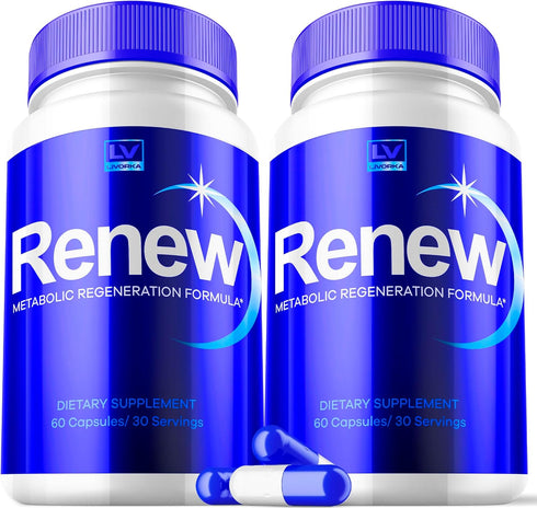 2 Pack Renew Capsules - Advanced Renew Pills, Maximum Formula, 120 Capsules for 2 Months