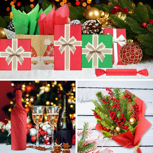 AORZIT 140 Sheets Red Tissue Paper Bulk - 20" x 14" for Gift Wrapping, Storage & DIY Crafts