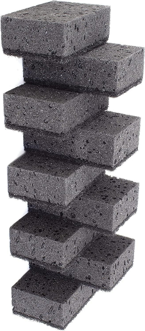 Okleen Black Scrub Sponges. Made in Europe. 9 Pack, 4.3x2.8x1.4 inches. Heavy Duty