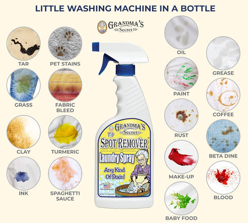 Grandma's Secret Spot Remover Laundry Spray, Chlorine and Toxin-Free Stain Remover for Clothes, 16 Oz, 3 Pack