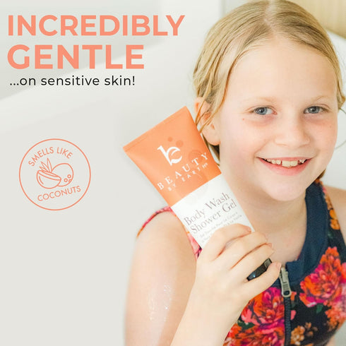 Vanilla Coconut Natural Shower Gel Body Wash - Organic Ingredients, Gentle Daily Wash for Sensitive Skin