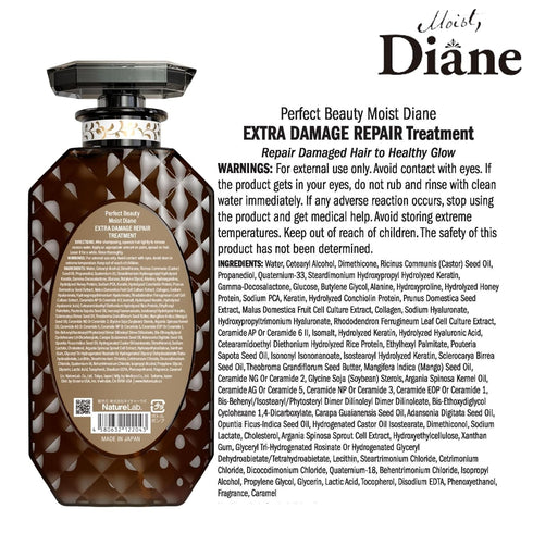 Moist Diane Natural Hair Conditioner with Pump - Organic Keratin Treatment for Damaged & Dry Hair, 15.2 fl oz