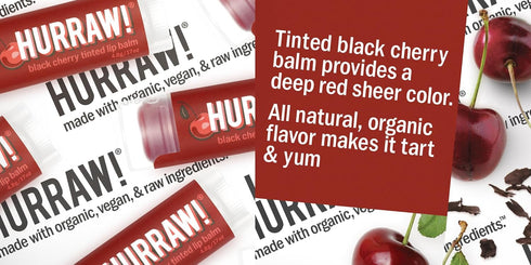 Hurraw! Black Cherry Tinted Lip Balm: Organic, Certified Vegan, Cruelty-Free, Non-GMO, 100% Natural Ingredients