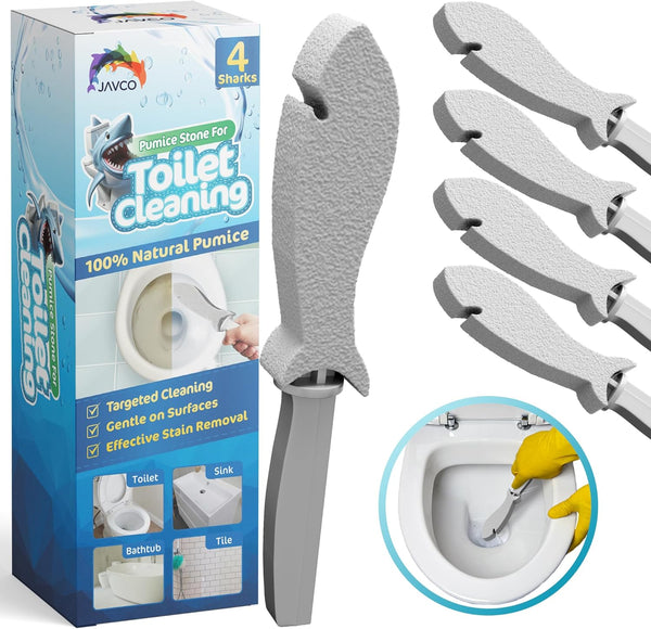 4 PACK Pumice Stone for Toilet Cleaning, Toilet Pumice Stone with Handle for Toilet Bowl
