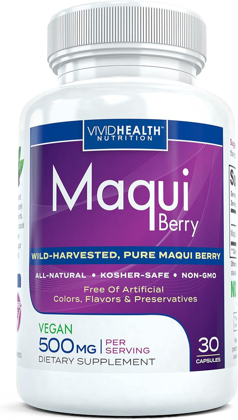 Pure Maqui Berry Extract Capsules | Premium All Natural Superfood Formula Packed