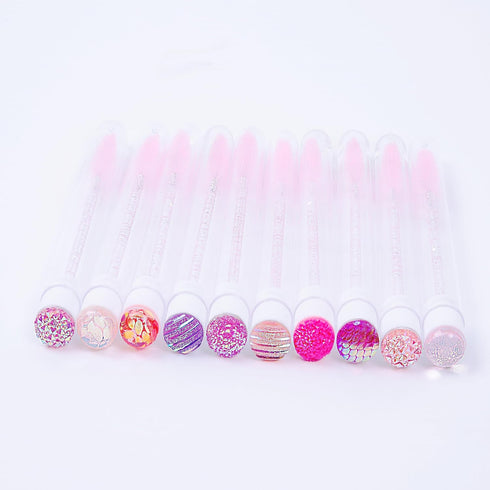 i-Laesh 20 Pcs Lash Brush Eyelash Brushes, Spoolies Cleaning Mascara Wands, Disposable Makeup Tool Set, Pink Mix