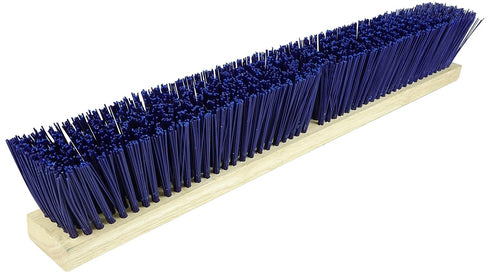 Weiler 44590 24" Block Size, Hardwood Block with Stiff Blue Polypropylene Fill for Contractor Coarse Sweeping Broom