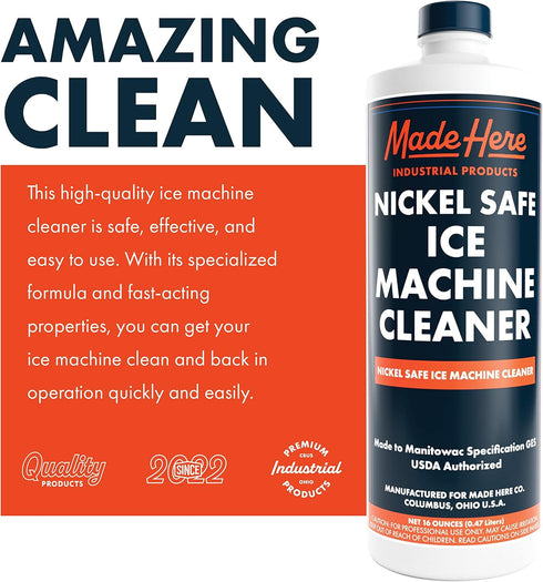 Ice Machine Cleaner - Nickel-Safe Descaler & Sanitizer for Effective Cleaning, 16 OZ, Ideal for Home or Commercial Use
