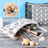 SUMAJU 8 Pcs Canvas Cosmetic Bag, Multi-function Travel Makeup Pouch with Zipper, Small Toiletry Bag for Women