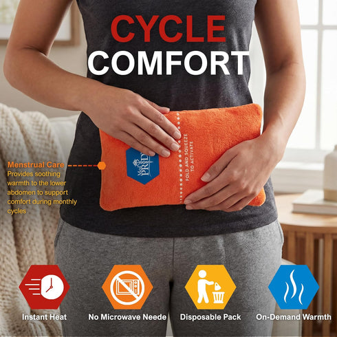 Packs 5in 9in (24-Pack), 3 MED PRIDE Instant Hot Disposable for Pain Relief, Activates Instantly, X Includes Fabric