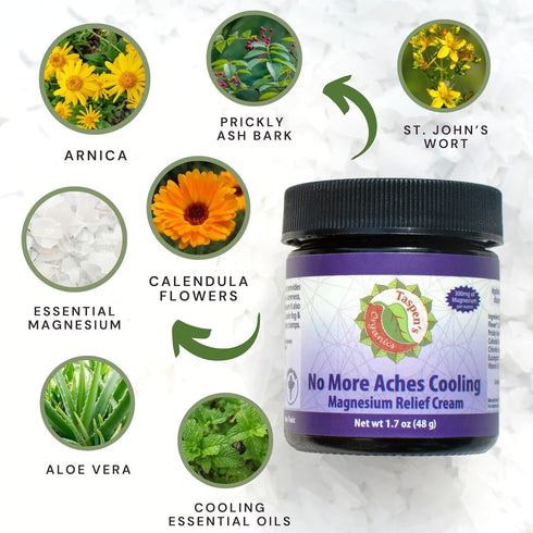 Taspen's Organics Taspens Organics Magnesium No More Aches Cooling Cream Topical Magnesium Cream for Muscle Relief