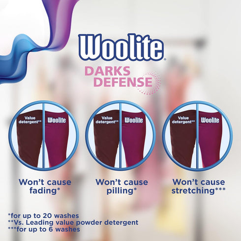 Woolite Darks Defense Liquid Laundry Detergent, 50 Fl Oz, 33 Loads, Regular & HE Washers