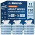 Snuvid Adult Wipes for Elderly - 720 Count Extra Large 8"x13" Disposable Washcloths