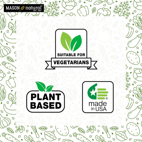 MASON NATURAL Plant Based Quercetin Complex 625 mg, Immunity Booster, 60 Tablets with Antioxidant Benefits
