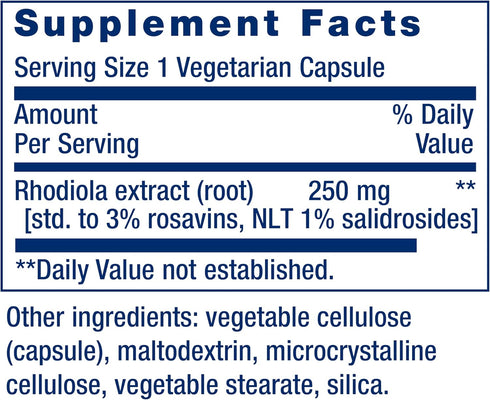 Life Extension Rhodiola Extract | 250 mg | 60 Capsules | Promotes Physical and Mental Performance