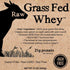 Raw Grass Fed Whey Protein Powder, 100% Grass Fed, COLD PROCESSED, Unflavored, 12 OZ, GMO-Free