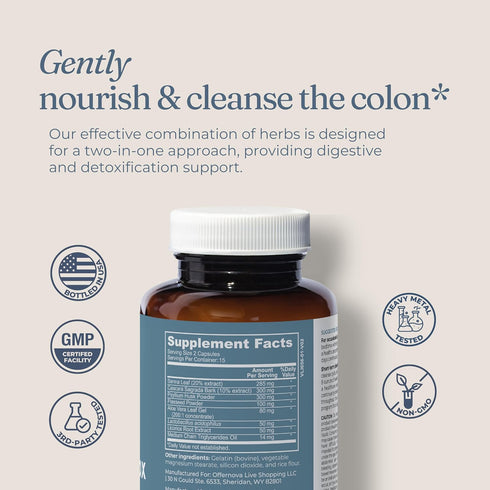 Complete Colon Detox, 15 Days, 30 Capsules, All Natural Cleanser for Bloating & Constipation Relief