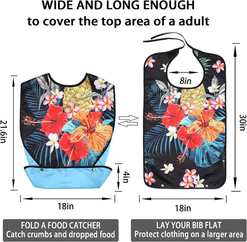 Waterproof Large Bib for Women - Leakproof & Washable Clothing Protector