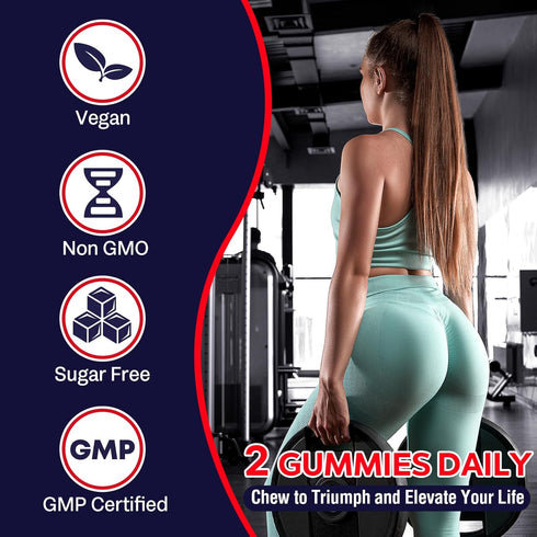 Creatine Monohydrate Gummies for Men & Women, Chewable Supplement for Strength and Endurance - 2 Pack