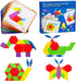 UwinVwin Dementia Activities for Seniors - 155 Pieces Wooden Tangrams Puzzle, Easy Memory