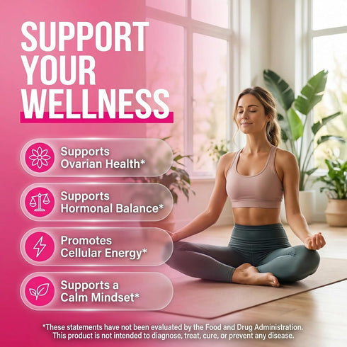 Gummies D3 B12 60 Count OVA Bloom Ovarian Support Myo Inositol D-Chiro Inositol Choline Flax Biotin Riboflavin Thiamin
