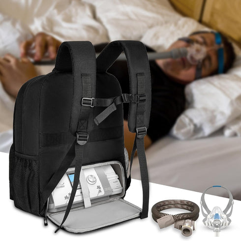 Large Travel Backpack Bag Compatible for ResMed AirSense 9, 10, 11, Philip, Respironics Dreamstation, 15.6''
