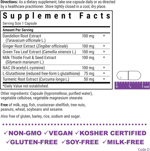 Bluebonnet Nutrition Liver Detox, Liver Health, Antioxidant Protection, Non-GMO, 30 Vegetable Capsules