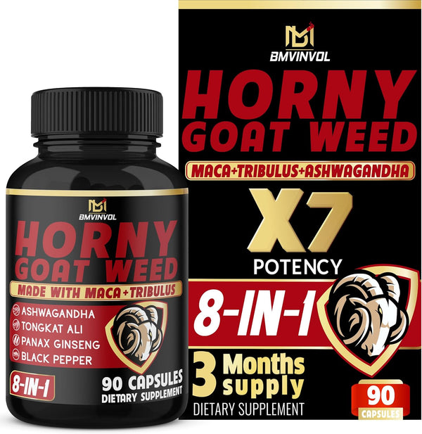 BMVINVOL Horny Goat Weed Capsules, 7000mg Herbal Equivalent, 3 Months Supply