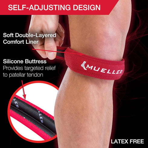 MUELLER Jumper's Knee Single Strap - Compression Support for Men and Women, One Size