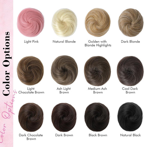 REECHO 2 PCS Mini Claw Clip Hair Bun Extensions in Messy & Cat Ears for Women Girls, 3" Straight, Ash Light Brown
