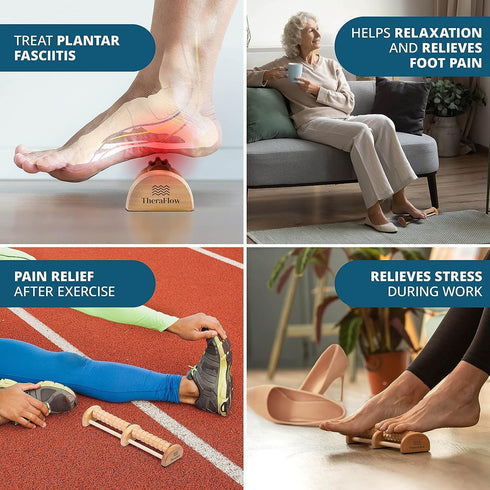 TheraFlow Small Dual Foot Massager for Plantar Fasciitis Relief, Ideal Gift for Mom