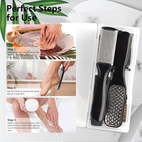 Professional 30PCS Manicure and Pedicure Tool Kit, Exfoliation Foot File Set for Women and Men at Home or Travel