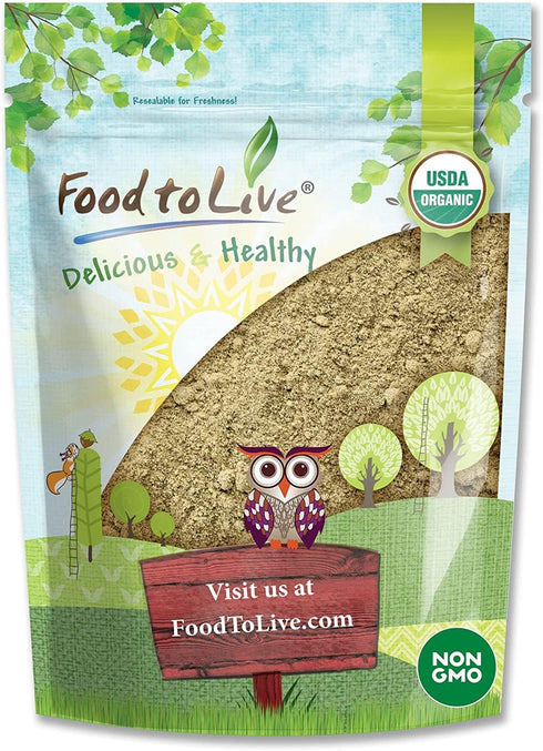 Food to Live Organic Hemp Protein Powder, 1 Pound, 50% Protein, Non-GMO Vegan Superfood