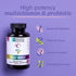 Zhou Nutrition Daily Boost Multivitamin, 30 Servings | Probiotic, Zinc, Vitamin C, D3, B Complex for Immune Support