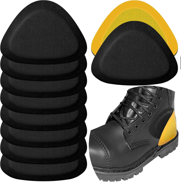 4 Pair Leather Heel Pads, Heel Grips Liner Cushions for Pain Relief, Inserts for Loose Shoes (Black)