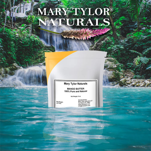 Mary Tylor Naturals Mango Butter - 8 oz Cold Pressed, Unrefined Pure Mango Butter for Hair, Skin, and Nails