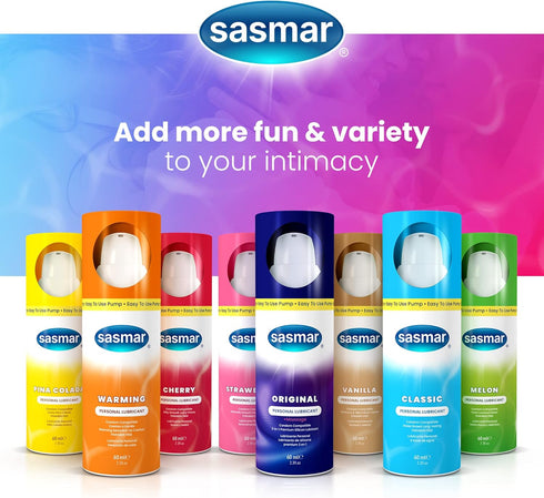 SASMAR 60 ml Vanilla Flavored Lubricant - Water Based Personal Lube for Men, Women - Feels Natural, Long Lasting