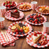 sunepany 50 9 Inch, Pcs Red Paper Plates Gingham Scalloped Disposable Plates for Party Christmas Birthday BBQ