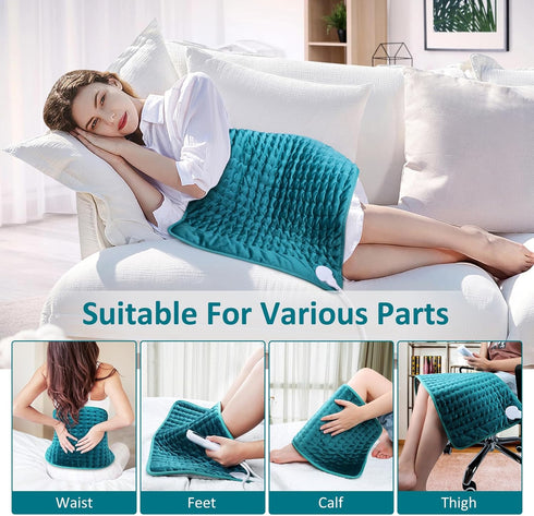 Electric Heating Pad for Back/Shoulder/Neck/Knee Pain Relief, 6 Fast Heating Settings, Extra Large 20"x24"