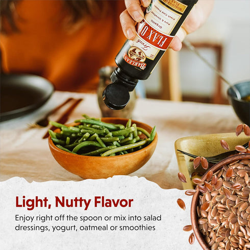 Barlean's Organic Flaxseed Oil Liquid | 7,640mg ALA Omega 3 Fatty Acid Supplement | Vegan & Gluten Free from Fresh Cold
