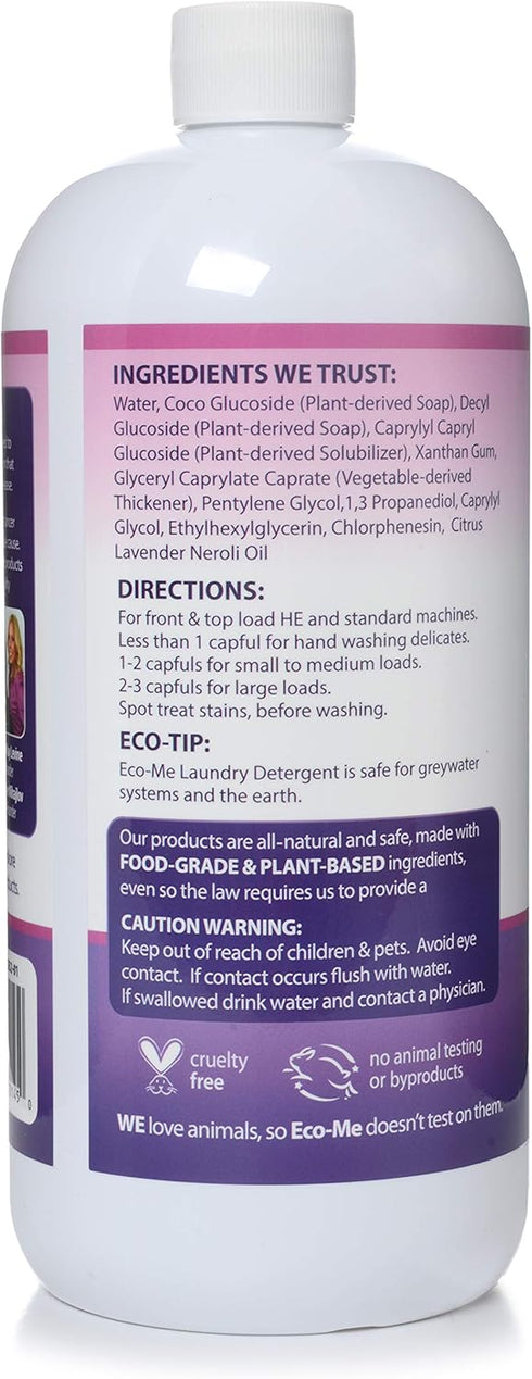 Eco Me Natural Non-Toxic Liquid Laundry Detergent, Lavender Blossom Scent, 32 Ounce