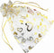 100pcs 7 x 9 Organza Bag, Flower Heart Gift Pouch for Jewelry, Candy, Wedding Favor