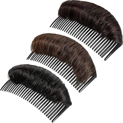 WILLBOND 3 Pieces Invisible False Hair Clips, Increased Pad Bump It Up Volume Hair Base Fluffy Styling Insert Tool